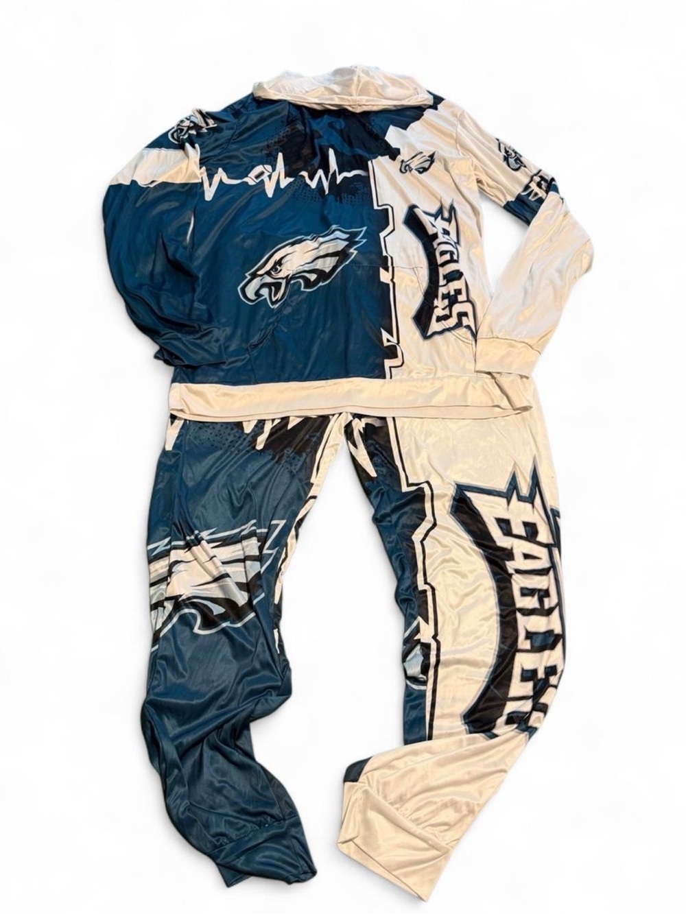 NFL Philadelphia Eagles blue and white tracksuit with black accents and 'EAGLES'